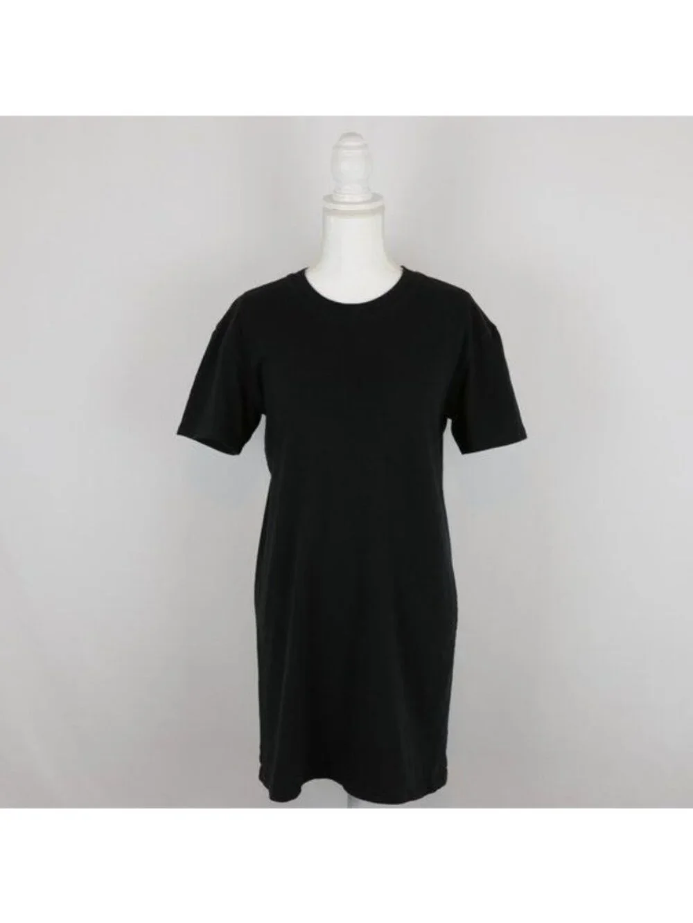 Madewell Tina Women's Small Black Knit Crewneck Short Sleeve T-Shirt Dress